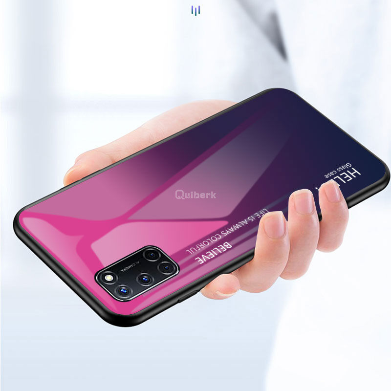 Đối Với OPPO A92 Vỏ Kính Đổi Màu Cứng Vỏ Chống Trầy Xước Bảo Vệ Nắp Lưng