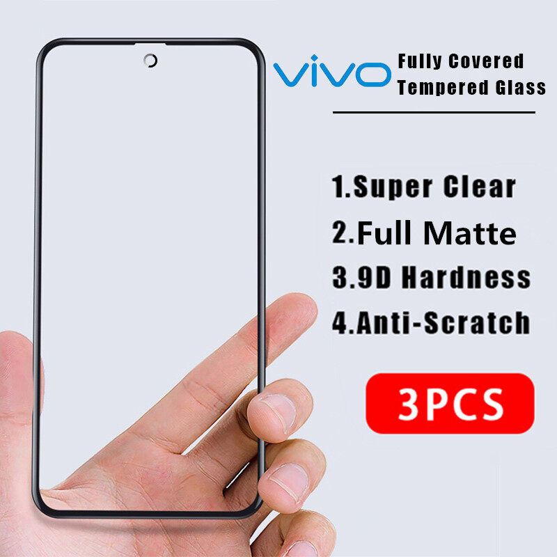 3Pcs Hontinga 9D For Vivo Y17S Y11 Y12 Y15 Y17 Y19 Y50 Y30 Y53 Y55 Y66 Y65 V5 V5S Lite Y69 Y71 Y71i V7 V7 Plus Y85 Y91 Y91C Y91i Y93 Y95 Y20 Y20i Y20S Y12s Y51 2020 Y31 2021 Y20S G Y20SG Y72 5G Y12A Y3S Y21T Y21A Full Cover Tempered Glass Screen Protector