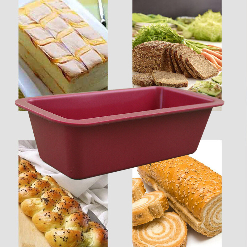 Houseeker Khuôn Làm Bánh Bằng Silicon Hình Chữ Nhật Khuôn Bánh Mì Phụ Kiện Làm Bánh Chảo Nướng Bánh Mì Nướng Bánh Ngọt