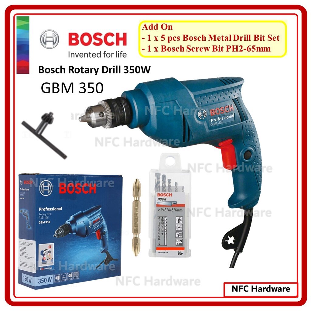 BOSCH GBM 350 Rotary Drill 350W Lazada