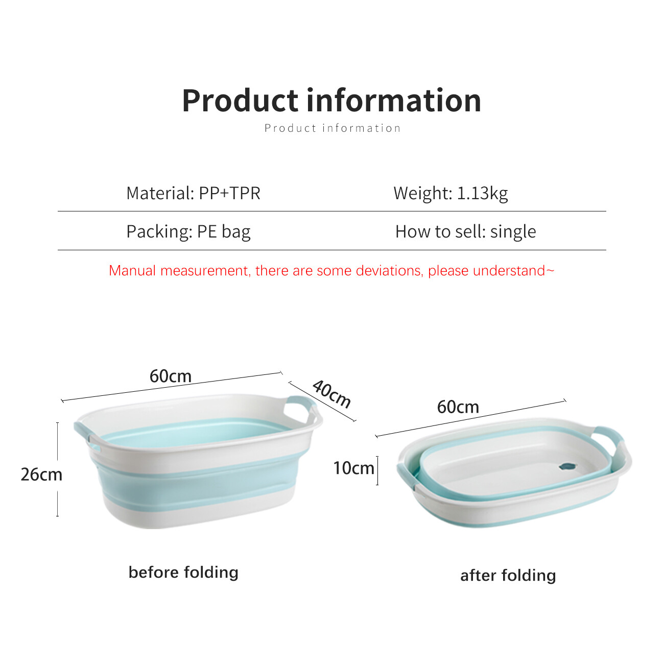 CNMF Foldable Laundry Tub Extra Large Baby Bath Tub Household Rectangular Plastic Foot Basin