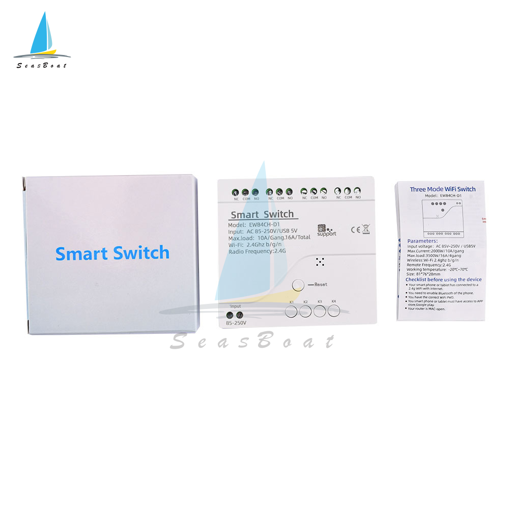[Seasboat] Portable Wireless Remote Control WiFi Intelligent Switch AC85-250V Receiver Smart Home Auto Module Wifi Switcher