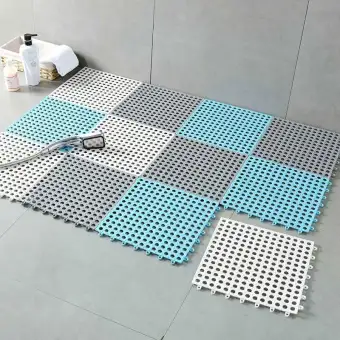 1pc Grid Plastic Bathroom Mat Splicing Pvc Bath Mat Household