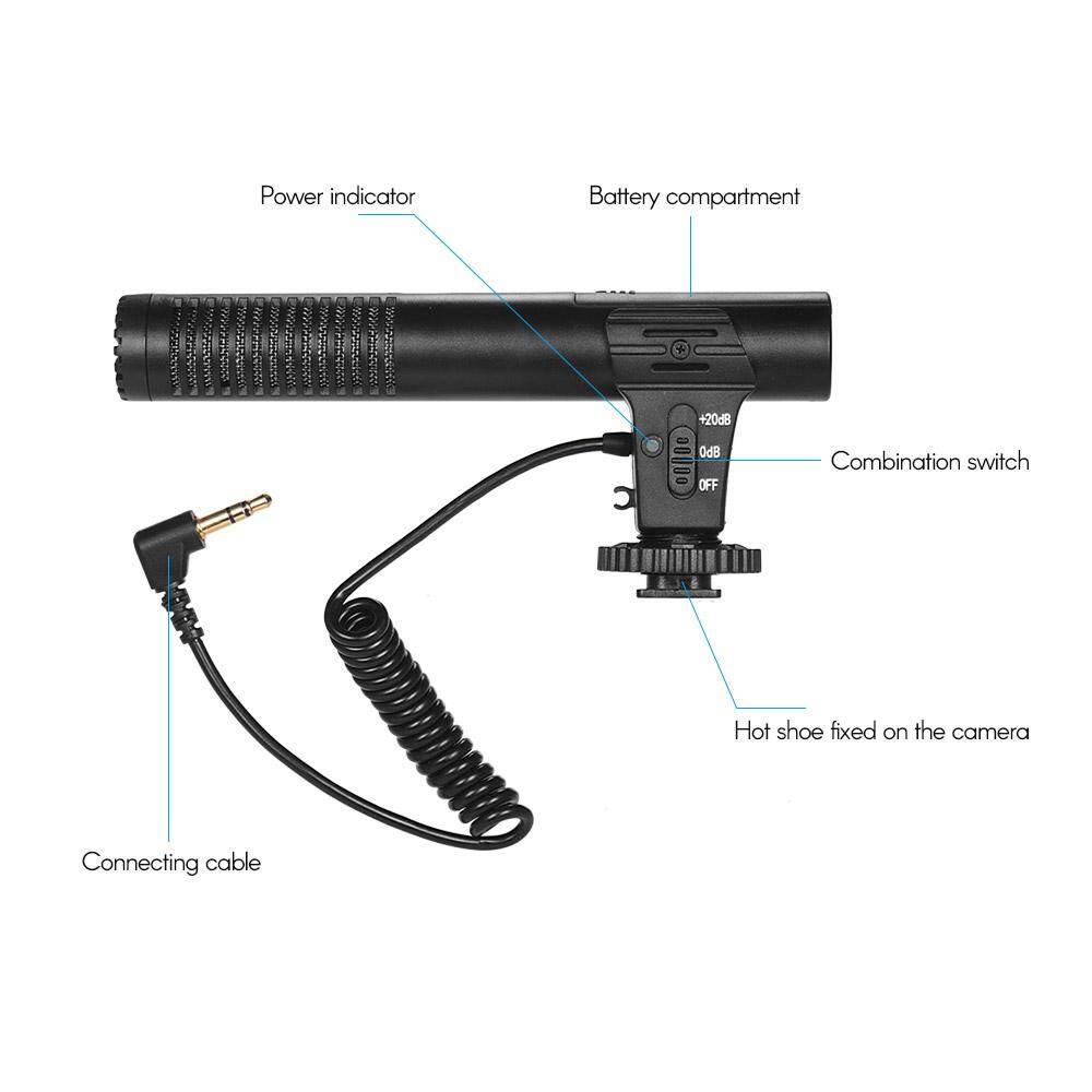 Máy Ảnh Micro Quay Video, Xe Bán Tải Siêu Cardioid Micro Mini Để Chụp Ảnh Vlog Phỏng Vấn Dành Cho Máy Ảnh DSLR So-ny Ca-non Ni-kon Pana-sonic Máy Quay Phim