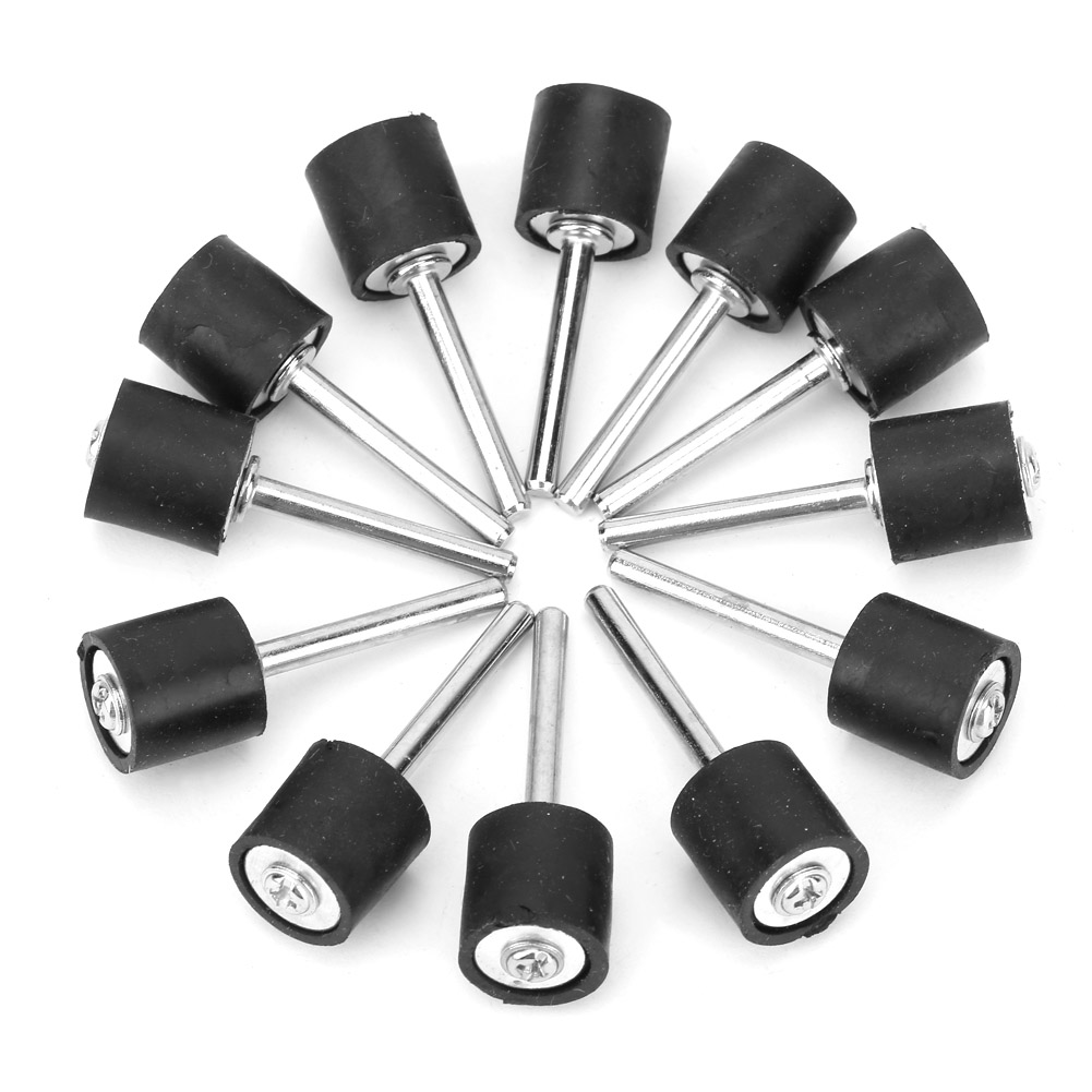 12Pcs Polished Iron Sanding Drum holder Rubber chuck 1/8 Inch Stem sanding handle for compatible rotary tool
