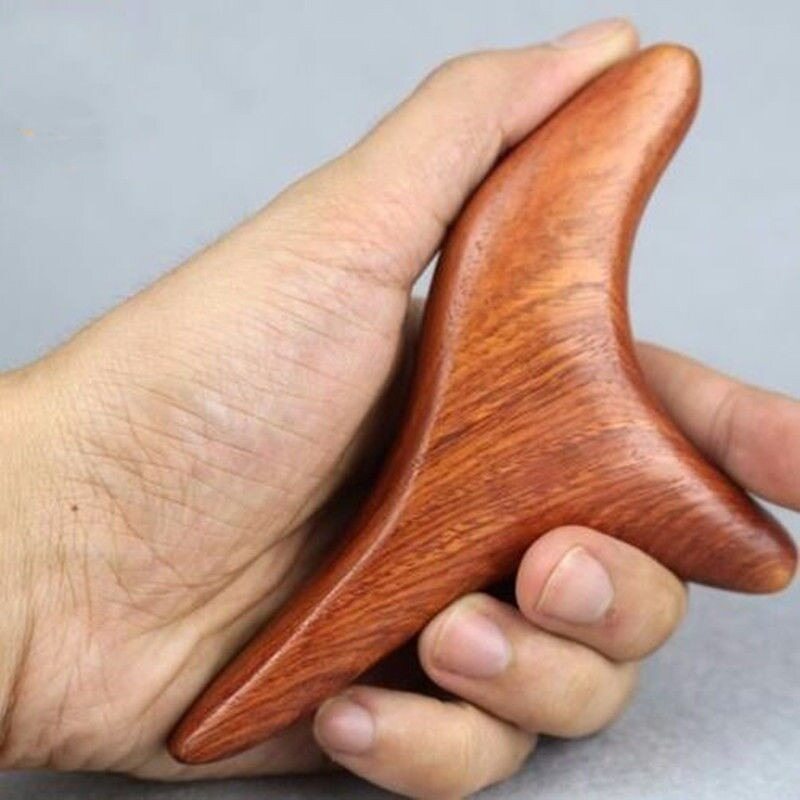 Sandalwood Plantar Triangular Finch Massager Acupuncture Point Acupoint Massage Stick Reflexology Tools Foot Meridian Massager