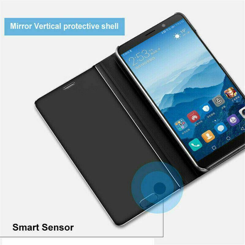 For Samsung Galaxy Note 9 Case, Luxury Mirror Surface Smart Case Slim Clear View Mirror Flip Leather Stand Protective Phone Casing Cover for Samsung Note 9 Best Quality In Stock