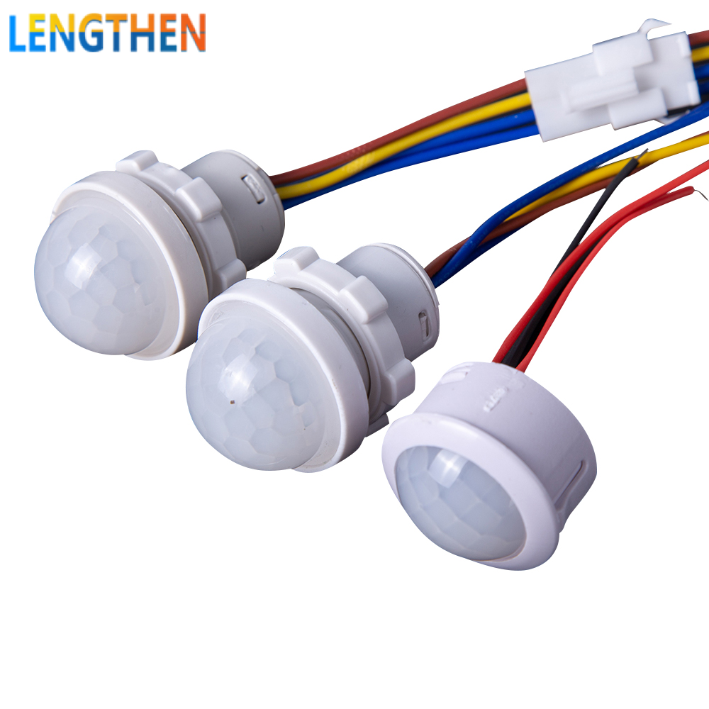 Kéo Dài Cảm Biến Tự Động Công Tắc Đèn LED Cảm Biến Chuyển Động Của Con Người Cảm Biến Chuyển Động Hồng Ngoại Phát Hiện PIR Hồng Ngoại Đầu Dò LED Bộ Cảm Biến Chuyển Động Cơ Thể
