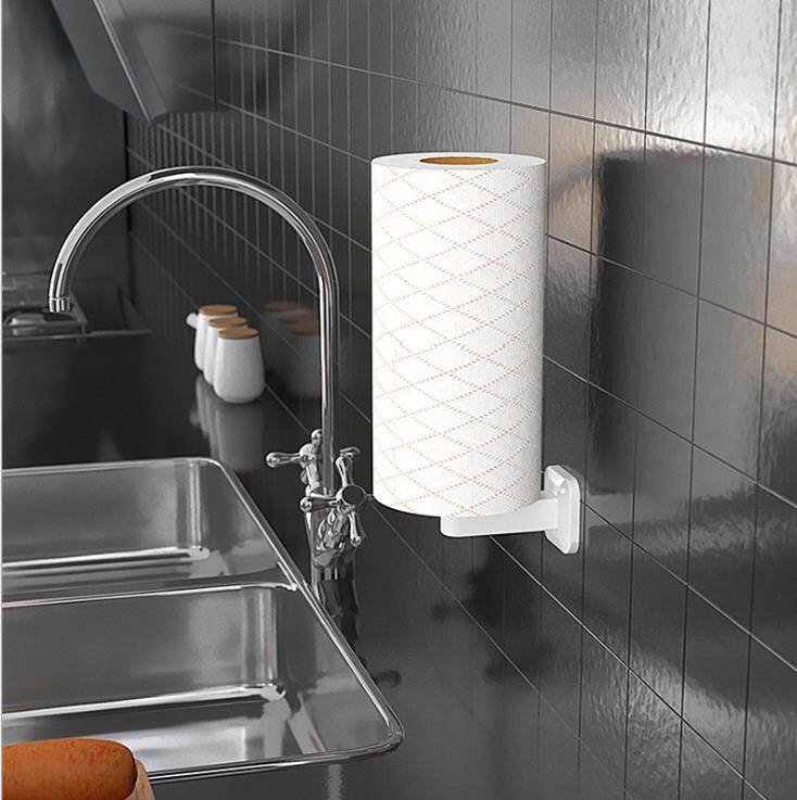 Vision Kitchen Tissue Hanging Holder Dispenser Plastic Tissue Shelf Organizer Wall Toilet Roll Paper Towel Holder Paper Box Rack with Suction Cup For Bathroom