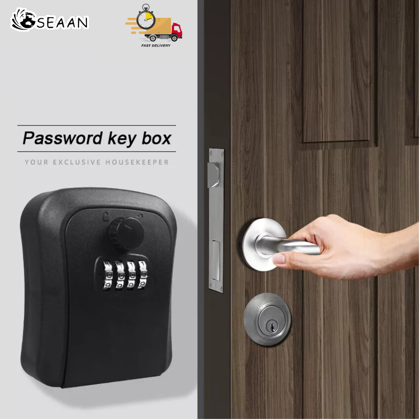 Smart Code Password Key Lock Box Storage Key Wall Mounted Key Safe Box Waterproof Outdoor Keybox 4 Digits Passwords