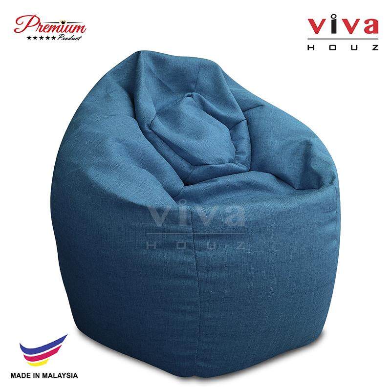 Viva Houz Giant Bean Bag L Size Sofa Chair Pouffe Flash Blue Made In Malaysia