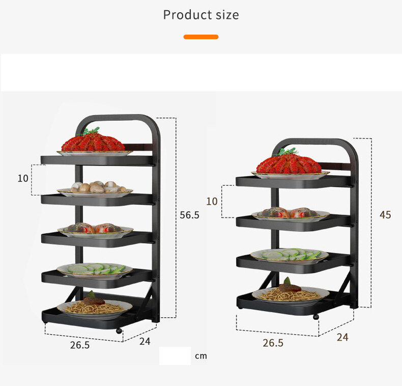 Multi-functional kitchen side dish multi-layer storage dish household hot pot dish tray artifact shelf