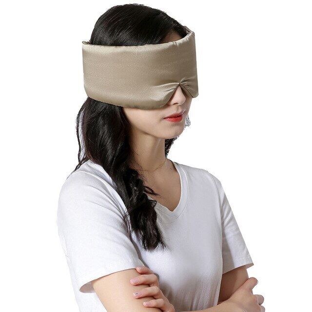 100% Mulberry Silk Sleeping Large Eye Cover Sleep Soft Eye Patch Blackout Blindfold Eyeshade Sleeping Aid Bandage