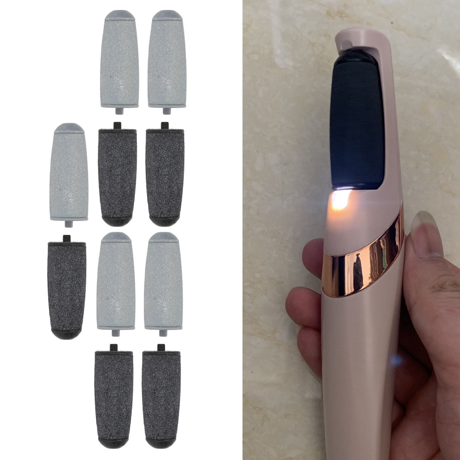 Dụng cụ chà chân con lăn đầu, tái sử dụng thô 10 cái Callus con lăn đầu cho nhà