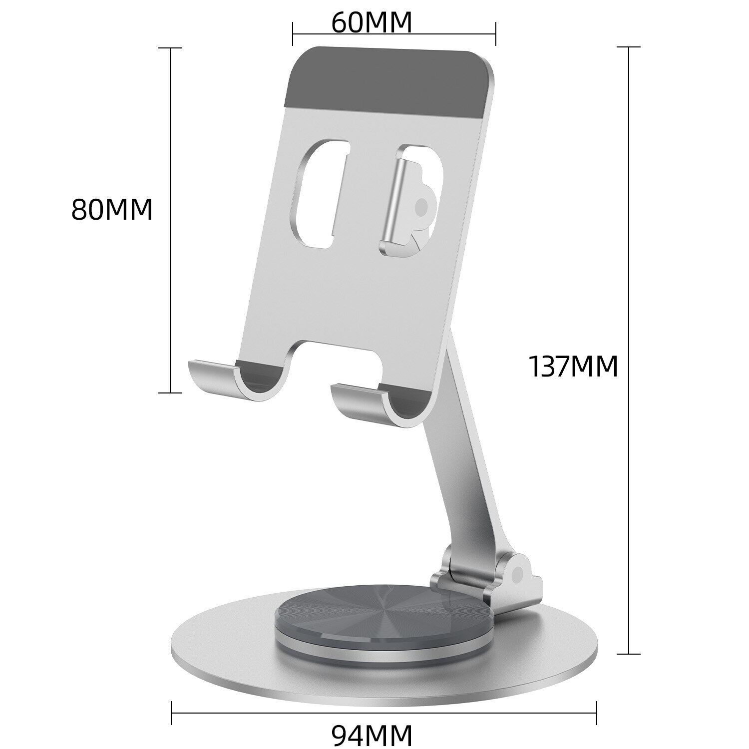 [gobuy999] Rotating Metal Adjustable Desk Stand Holder Foldable Desktop Mobile Cell Phone Stand Smartphone Bracket