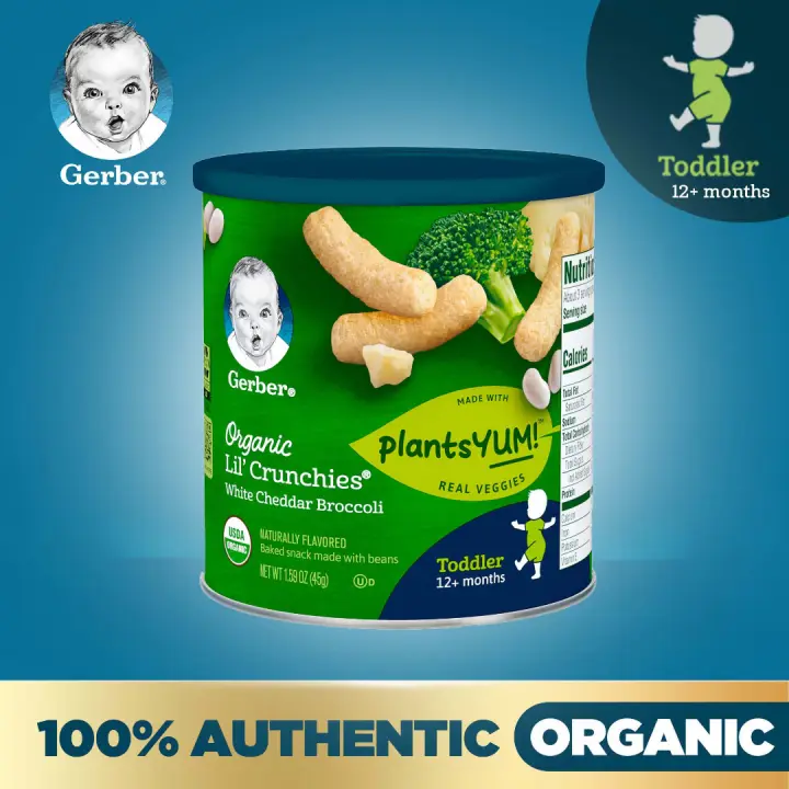 gerber organic lil crunchies white cheddar