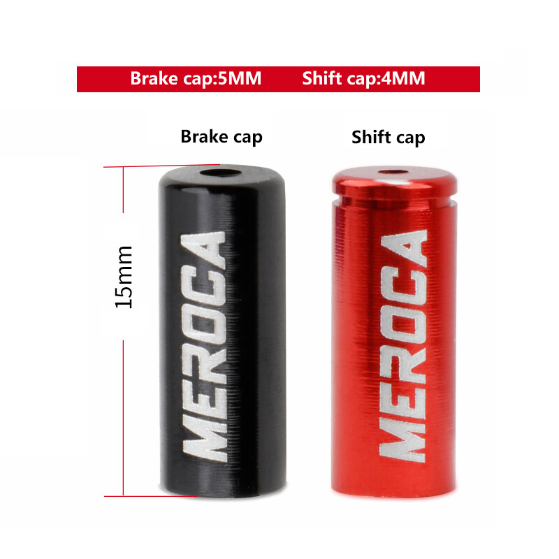 MEROCA 10 Chiếc Nắp Đầu Cáp Xe Đạp Nắp Phanh Tốc Độ Thay Đổi 4MM/5MM Bằng Hợp Kim Nhôm Cho Xe Đạp Leo Núi