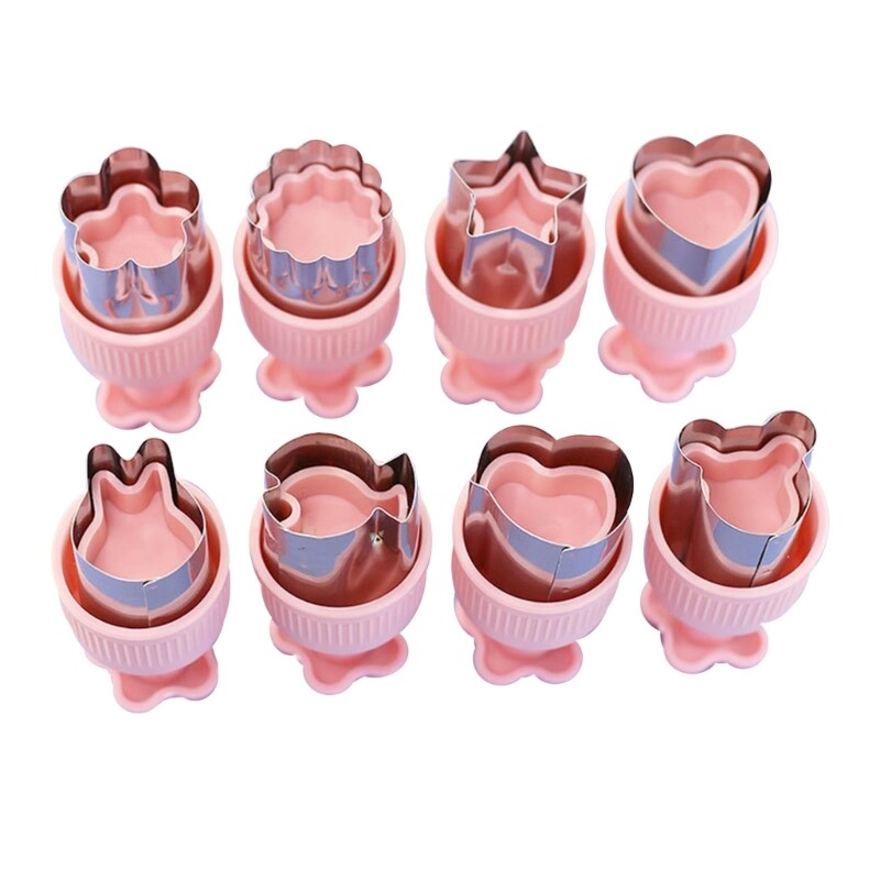8 Pcs Embossed Wonton Baby Pie Mould Hand Cookie Molds for Christmas Baking