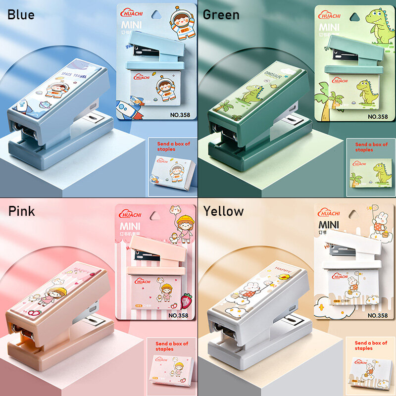 MSQ stapler paper stapler mini stapler portable mini portable stapler assorted colors