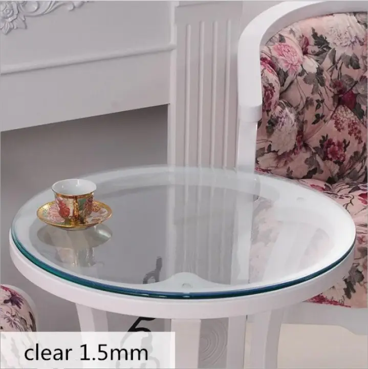 Soft Glass Table Cover Round Cloth Oil Tablecloth Clear Waterproof Tablecothes Plastic Pvc Lazada Singapore Soft Glass Table Cover Round, Round Glass Table Cover