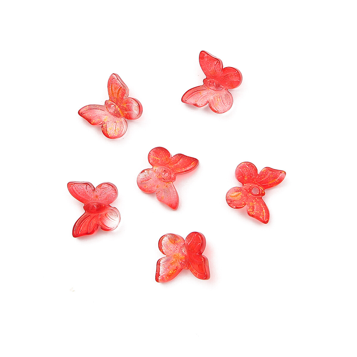 10pcs Multi Gradient Color Lampwork Beads Butterfly Shape Glass Charms Bead For Jewelry Making Necklace Handmade Diy Accessories