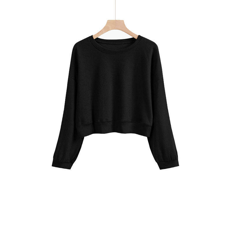 Solid Color Sweater Women's Round Neck Long Sleeve Loose Top