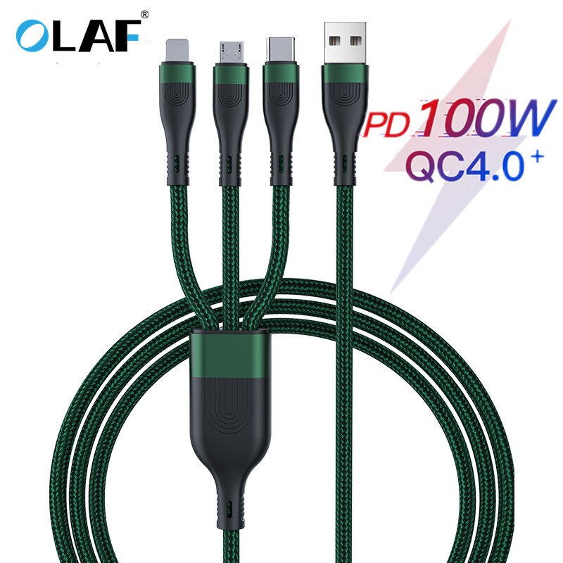[HOT] 3in1 Data USB Cable 6A for iPhone Fast Charger Micro USB Type C Charging Cable Multi Usb Port Usb C Mobile Phone Wire For xiaomi