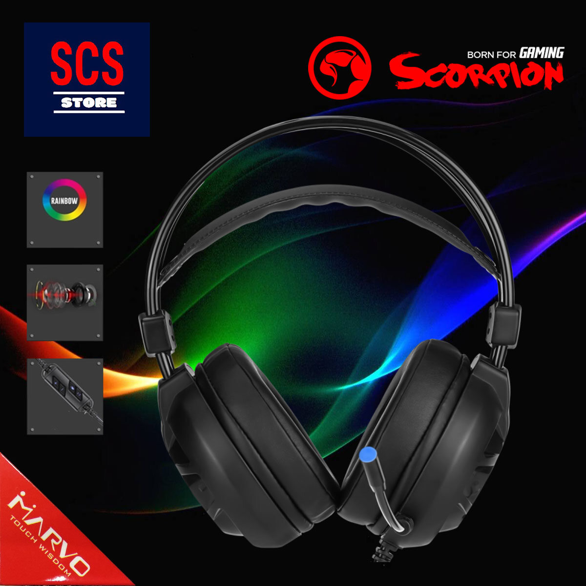 Marvo HG9018 USB RGB Gaming Headset Flexible Gaming