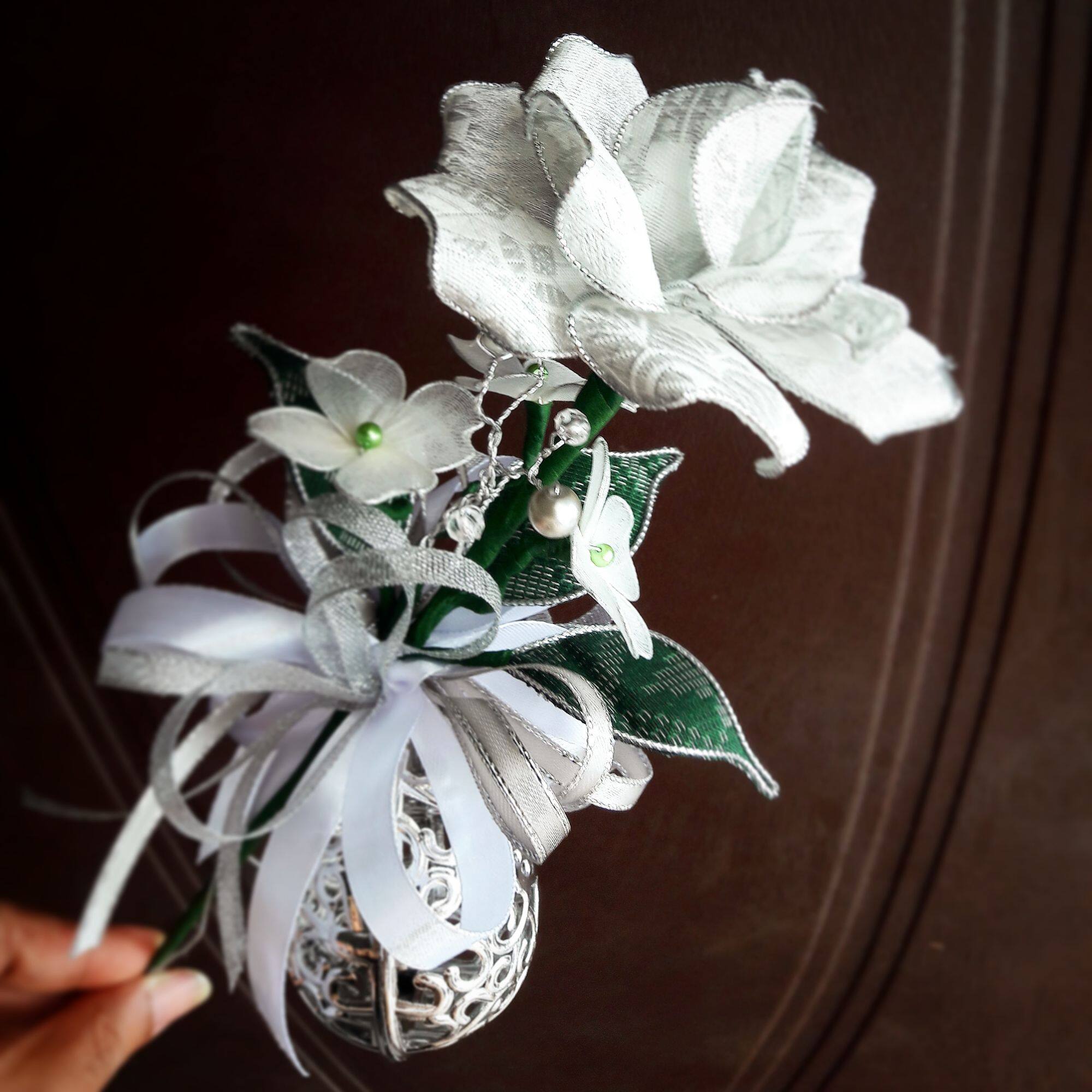 Bunga Pahar Songket Silver Lining | Lazada