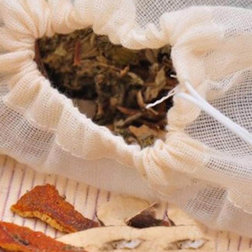 Blesiya 10 pieces Reusable Empty Tea Bags Loose Spice Herbs Bag with String