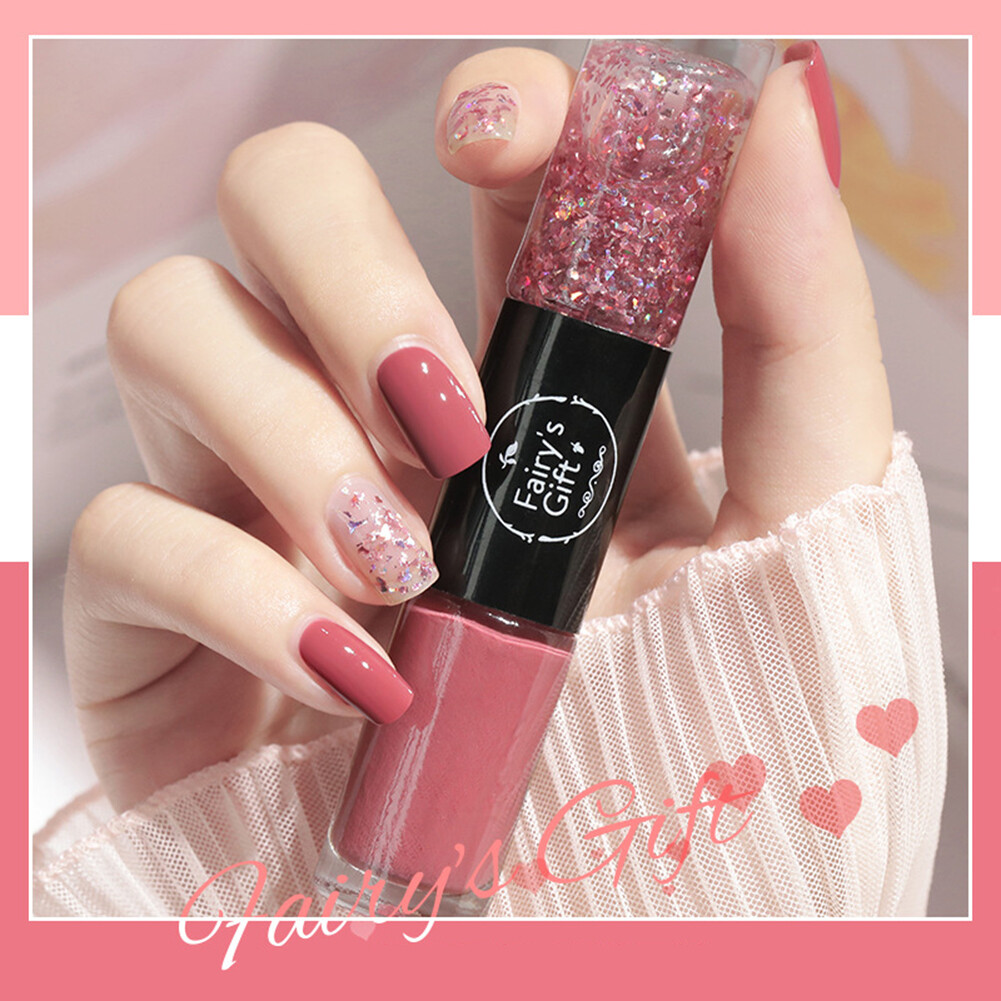 BEAUTYBIGBANG Double-Headed Nail Polish Pen Nail Polish Set Portable Free Baking Lasting Quick-Drying Waterproof Sequins Can Not Be Peeled