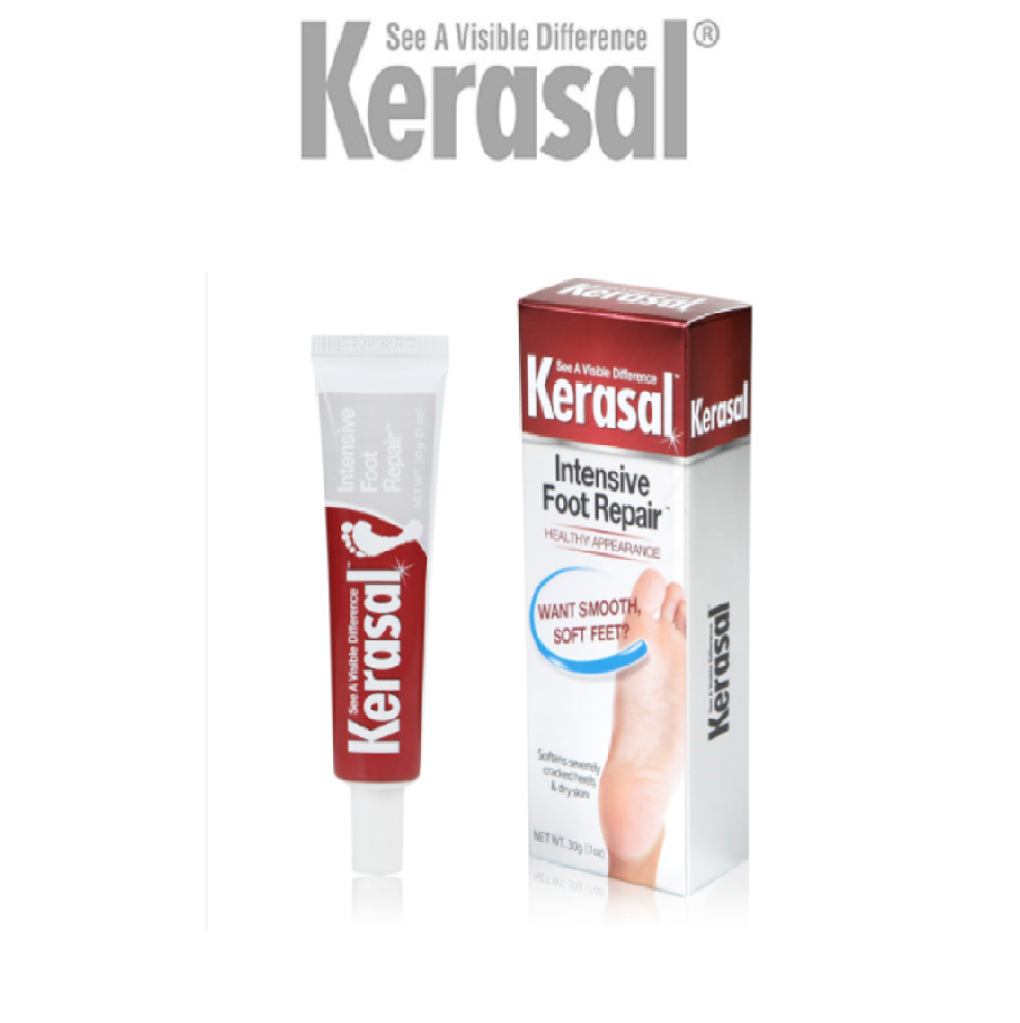 [ Kerasal ] Intensive foot repair exfoliating (foot cream) 30g Lazada