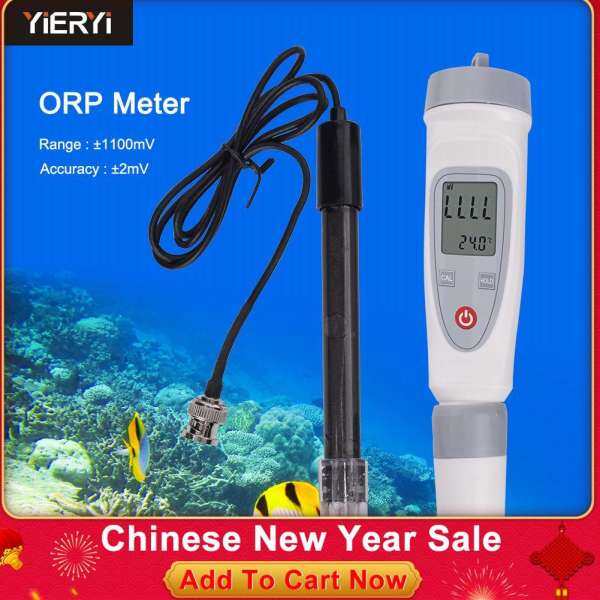 yieryi ORP-BW Orp Meter Factory Corrected Range +- 1100 mv oxidation reduction potential orp meter for water Aquarium With probe