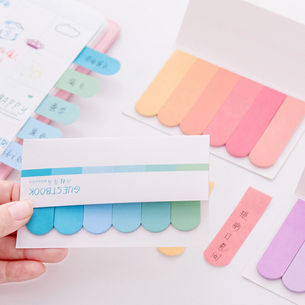 120 sheets Gradient Color Memo pad Kawaii Japanese Sticky Notes Cute Colorful Planner Page School Stationery Supplies