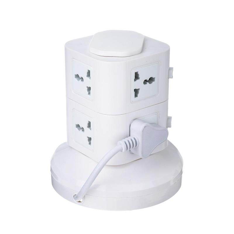 UK Multi Layer Vertical Tower Socket USB Port Outlet Charger Power Strip Protector