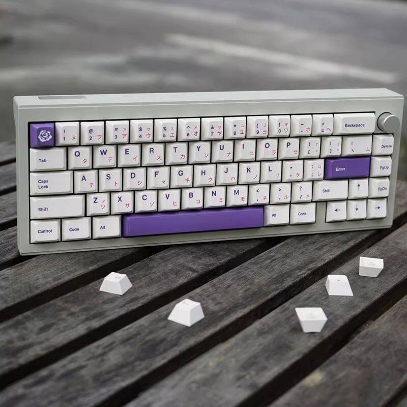 Purple rose keycap 146 keys cherry profile pbt sublimation with 6.25u 7u spacebar for cherry mx switch mechanical keyboard rk61/anne pro 2/gk61 alice keyboard
