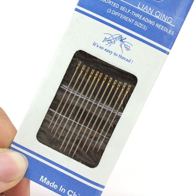 Multi Size Gold Tail Sewing Needles 12pcs Easy Pass Side Hand Embroidery Tool DIY Sewing Needles