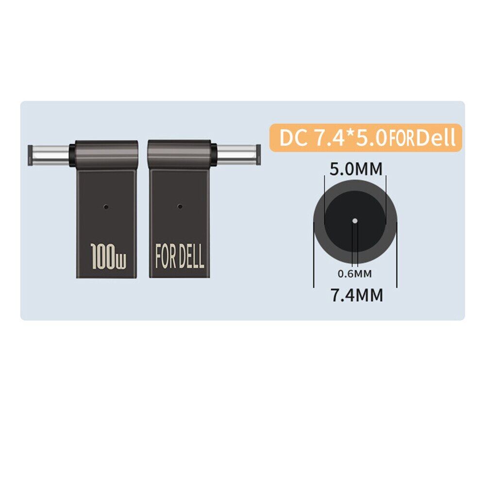 Pd 100w laptop power charger supply adapter connector usb-c female to dc male jack plug for lenovo/hp/ notebook charging