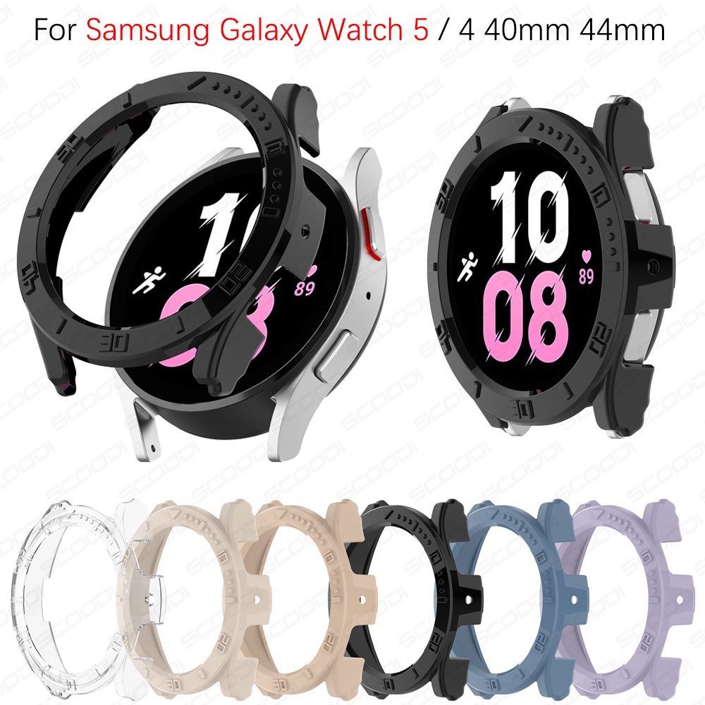 Protective Case for Samsung Galaxy Watch 4 watch 5 40mm 44mm Scale Hard PC Bumper Shell Screen Protector Cover