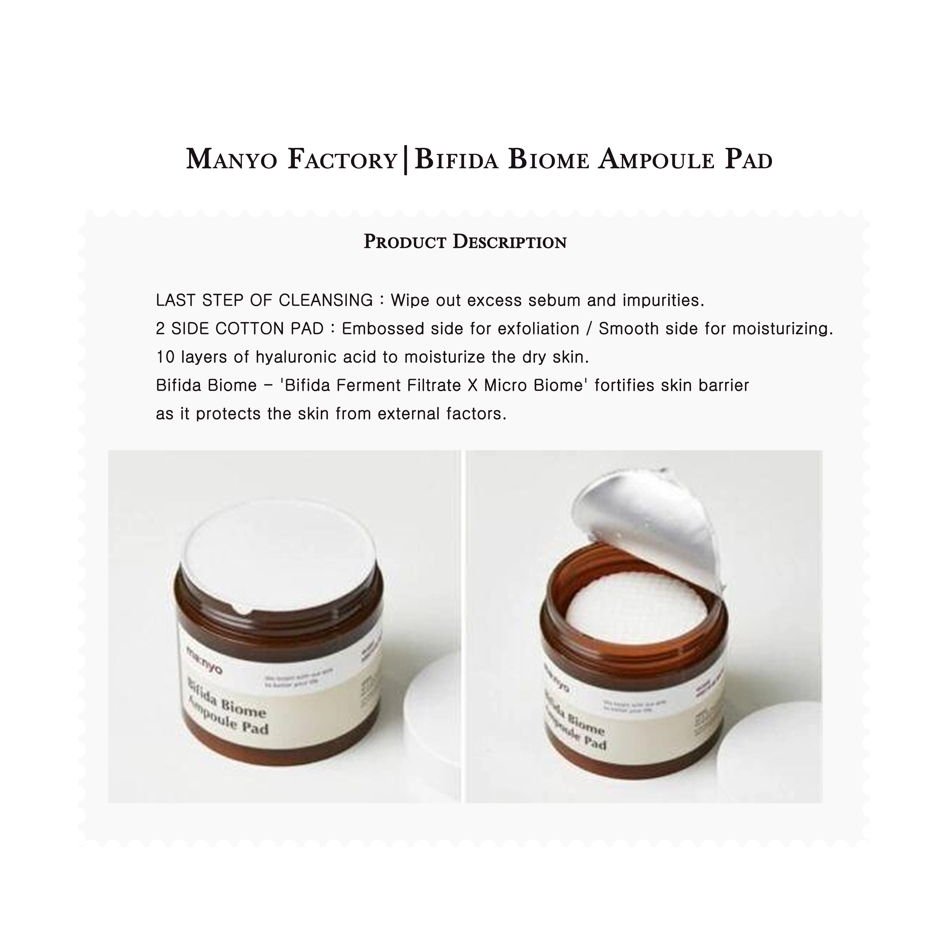Manyo Factory | Bifida biome Ampoule Pad (70 tờ)