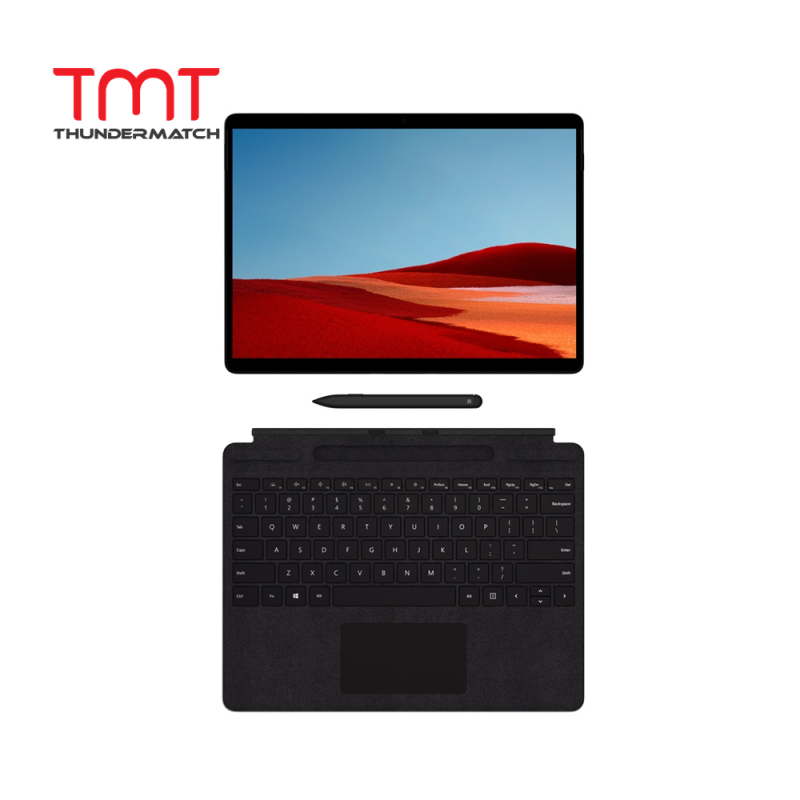 Microsoft Surface Pro X - Black with Type Cover Keyboard & Surface Slim PEN (LTE-Nano Sim) ( Microsoft SQ1 Qualcomm 7nm 3GHz, 8GB Ram, 128GB SSD, 13 Touch, W10 ) ( MJX-00009 ) Malaysia