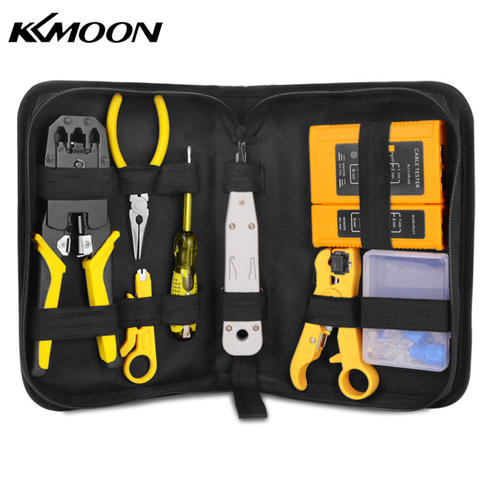 Handskit RJ45 RJ11 RJ12 Network Repairing Plier Tool Kit with Cable Tester Spring Clamp Crimping Tool Crimping Pliers