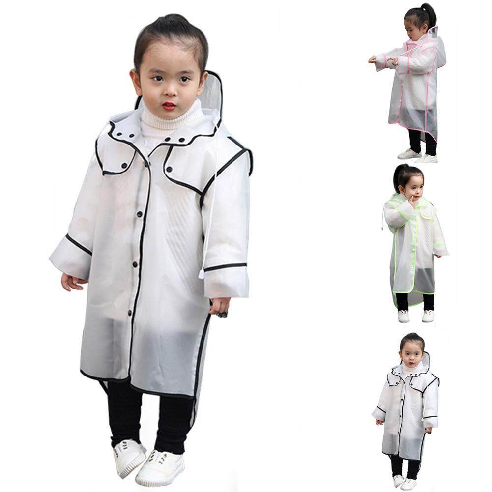 EVA Windproof Poncho Kids Rainwear Transparent Waterproof Children/'s Raincoat