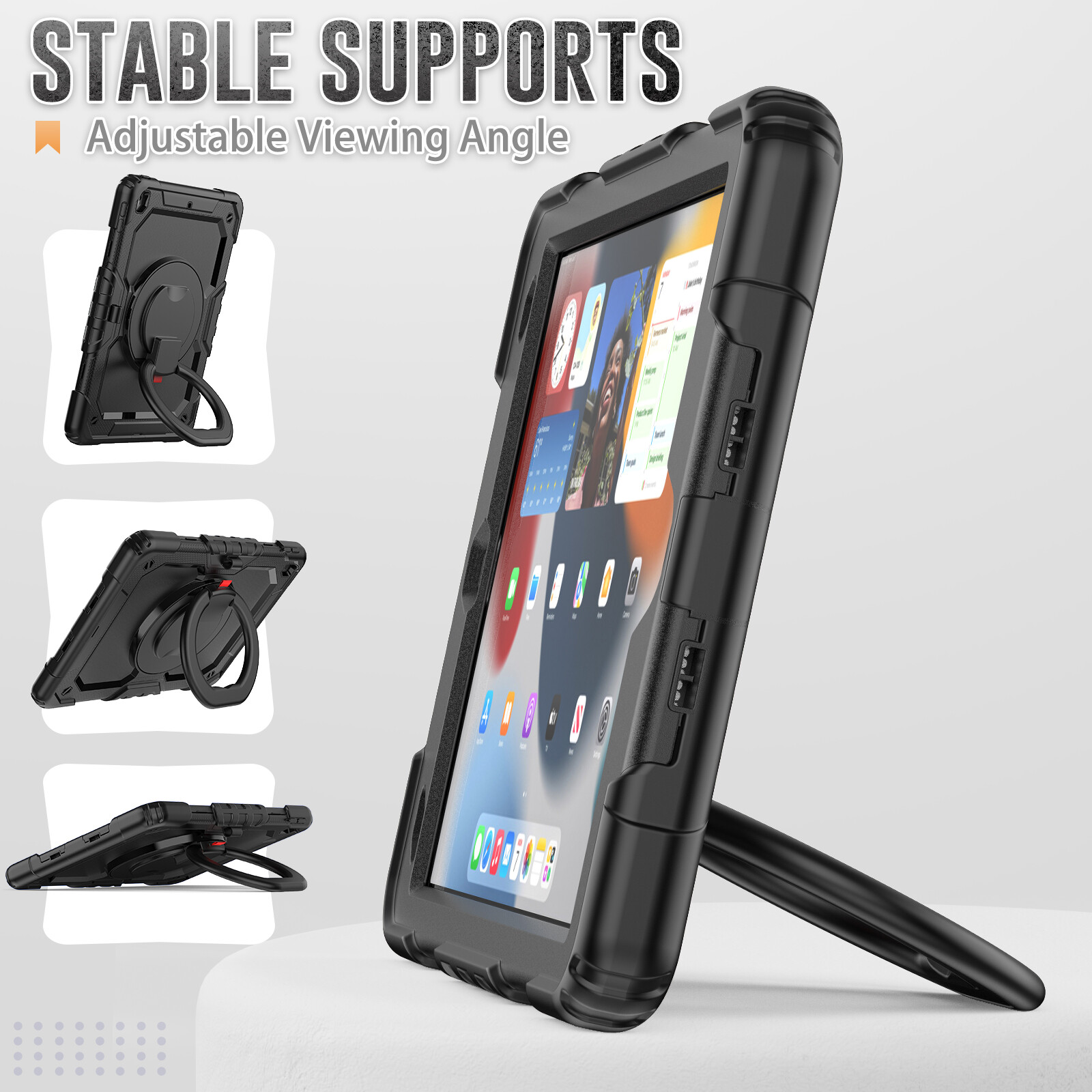 360 Rotating Multi-Functional Handle Ring Pencil Holder Shockproof Case for iPad 10th Gen 10.9 inch 2022, iPad 9th/8th/7th Gen 10.2 inch,iPad Air 5 Air 4,Pro 11 2021 2022,iPad 6th 5th Gen,Air 3,Air 2,Mini 6 5 4
