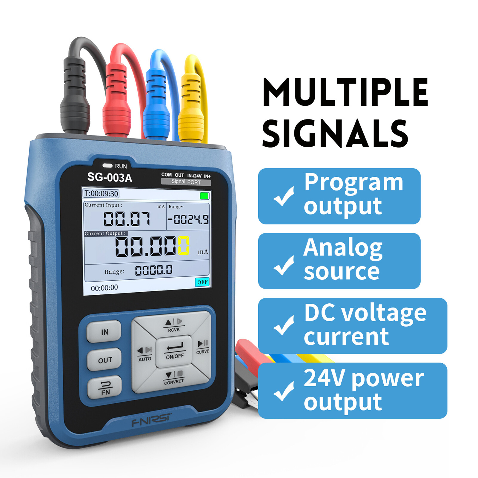 Meterk FNIRSI Portable Handheld 0-10V 4-20mAh Adjustable Current Voltage Simulator Signals Generator Sources Calibrator Transmitters with 2.4 Inch LCD Display Screen