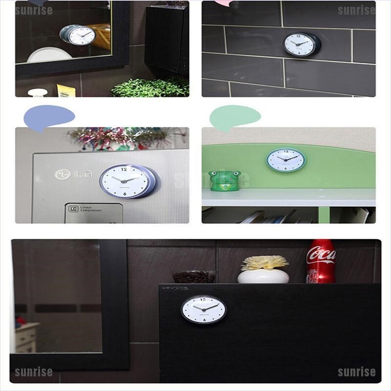 【HOT】 sunrise Waterproof Kitchen Clock Suction Cup Silent Battery Decor Shower Timer