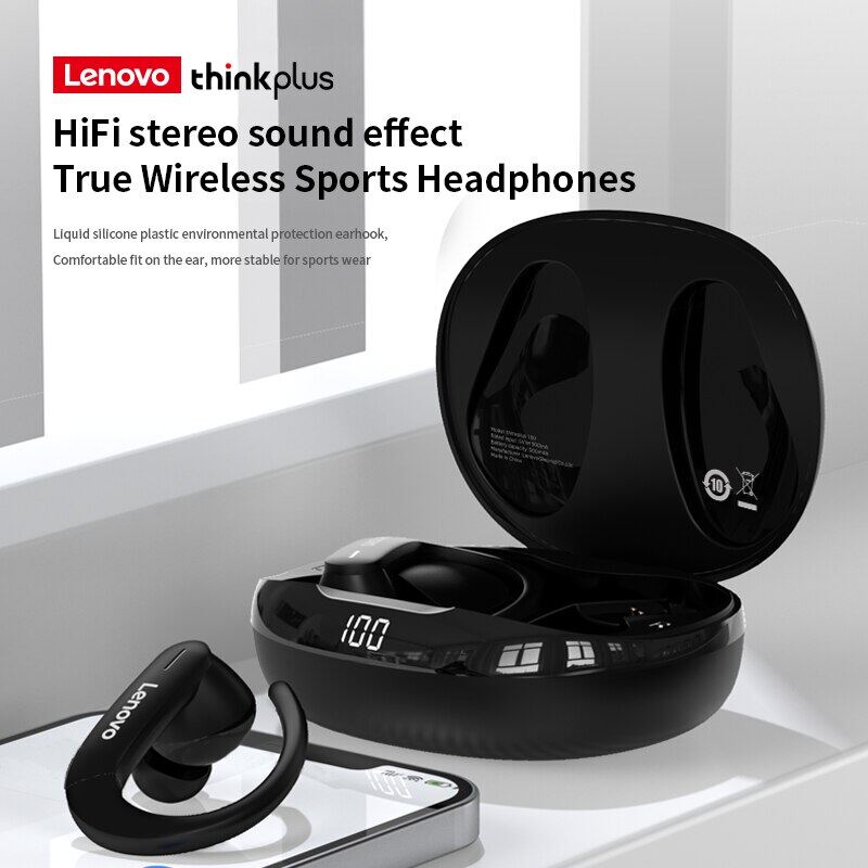 Lenovo T50 TWS Tai nghe bluetooth 5.3 Tai nghe không dây thể thao không thấm nước âm thanh nổi HIFI Giảm tiếng ồn Tai nghe nhét tai earbuds có micrô