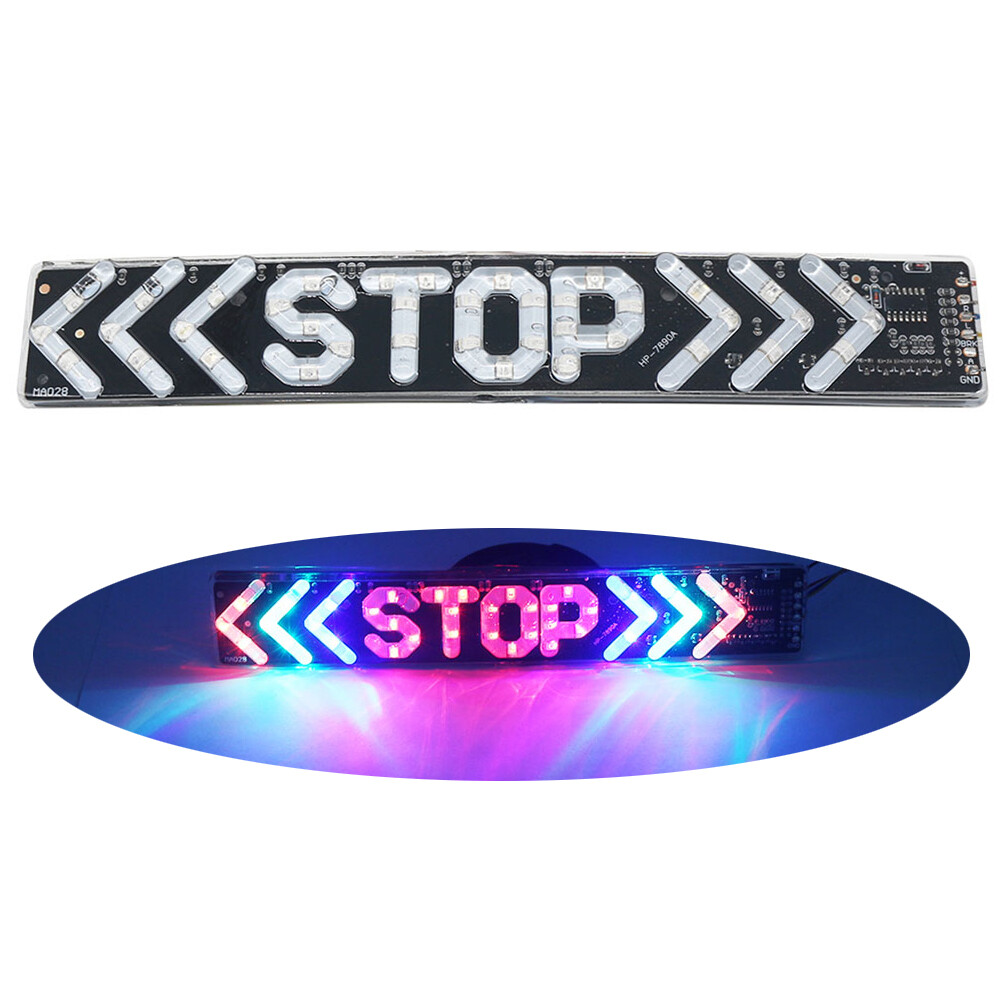 LED 12V Motorcycle Tail Light STOP Flash Light Motor Indicator Brake Turn Signal Driving Warning Lamp