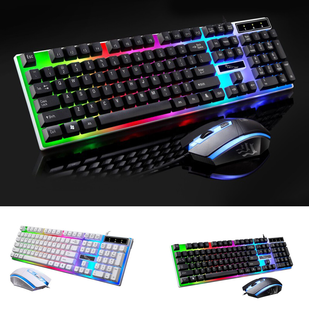 G21 USB Wired Keyboard Mouse Set LED Color Backlight Gaming Computer Mouse Keyboard
