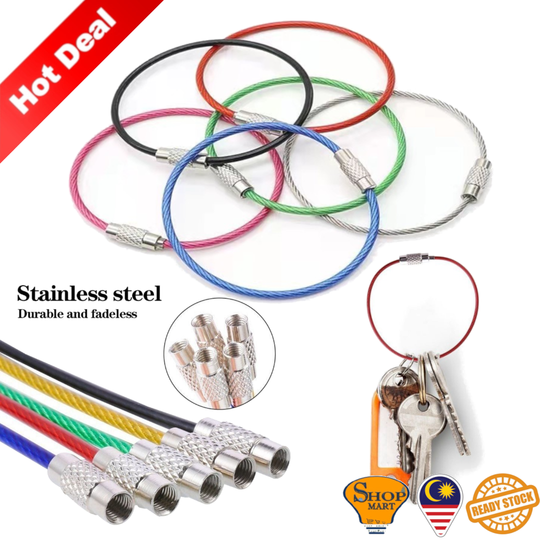 150MM/200MM Colourful Stainless Cable Car Keychain Key Chain Key Chains Key Ring Holder Key Fob